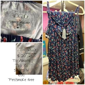 Penningtons cherry top and short set pjs